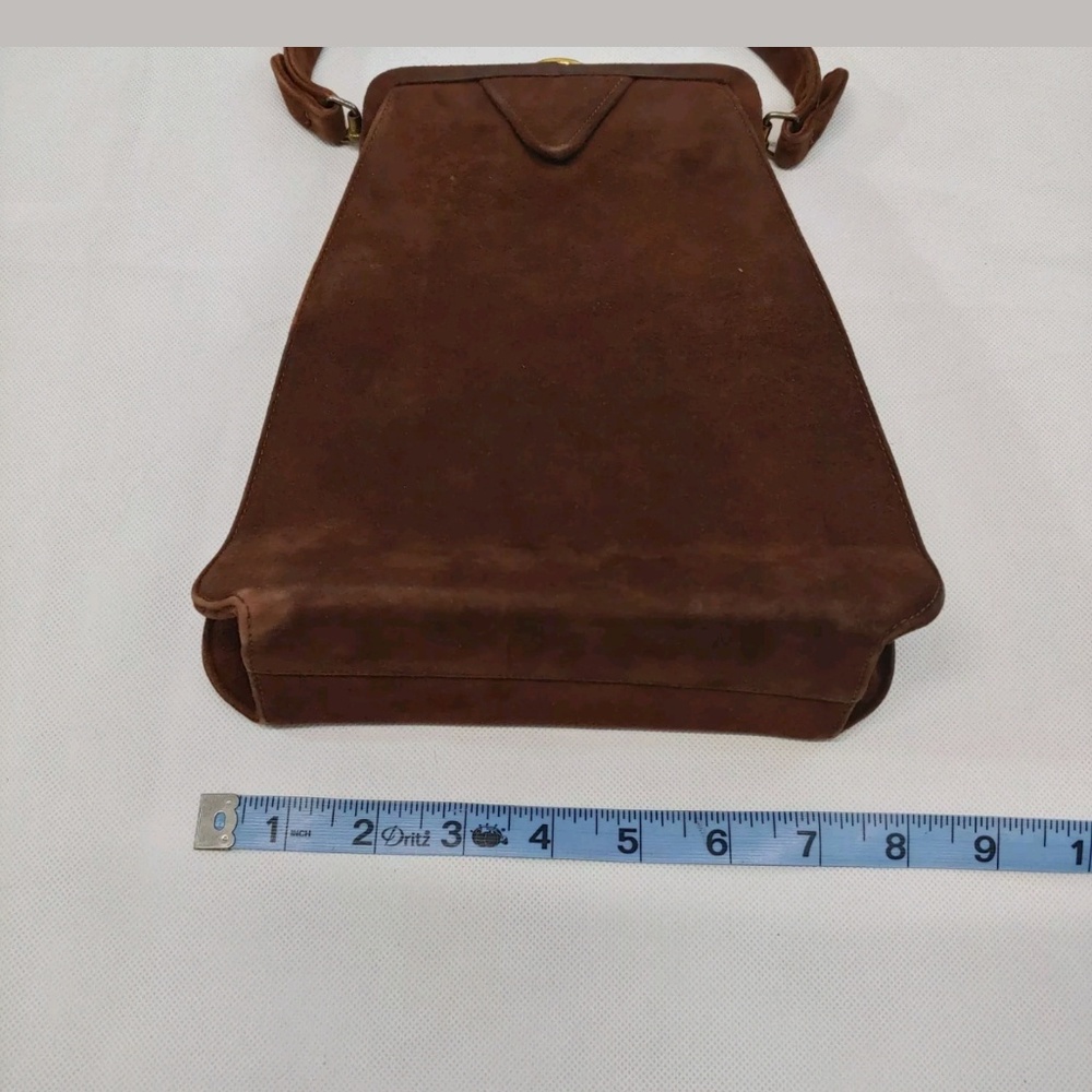 Vintage Art Deco Leather Suede Clutch Purse - Picture 5 of 8
